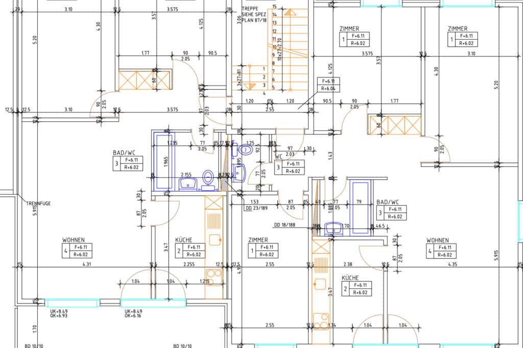 Papierpläne digitalisieren – fertige strukturierte CAD-Datei
